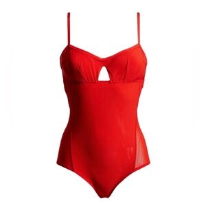 Revolve x Hah Under the Wire Bodysuit Blood Orange Red Size Small New with Tags